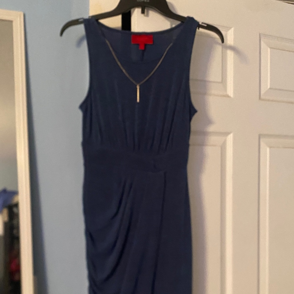 Jennifer Lopez Navy Midi Dress